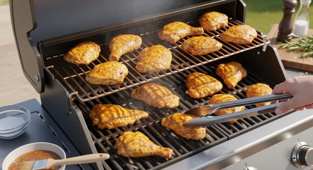 Pollo a la barbacoa con salsa miel y mostaza